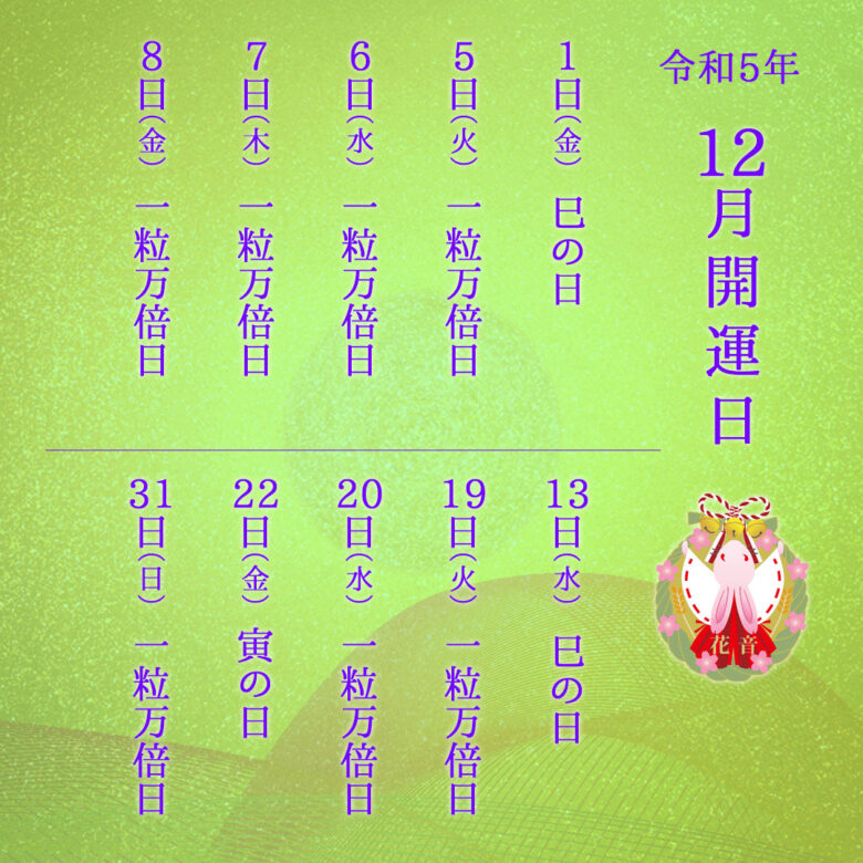 12月の開運日