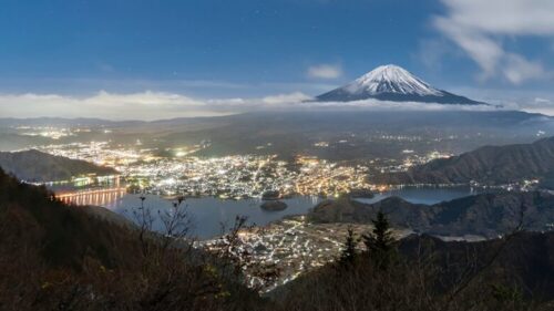夜景の富士山