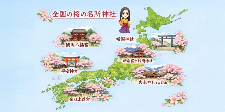 全国の桜の名所神社