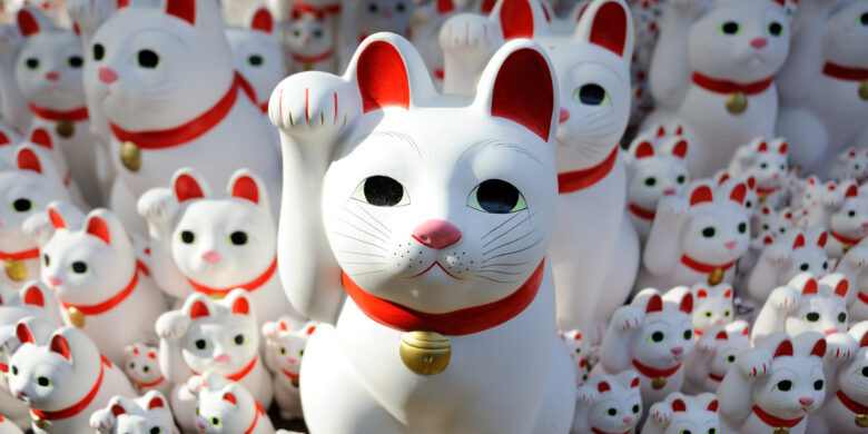 Maneki-neko at Goutokuji Shrine, Tokyo, Japan
